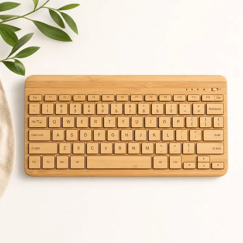 Bàn phím không dây vỏ tre - ảnh sản phẩm Cartiva
