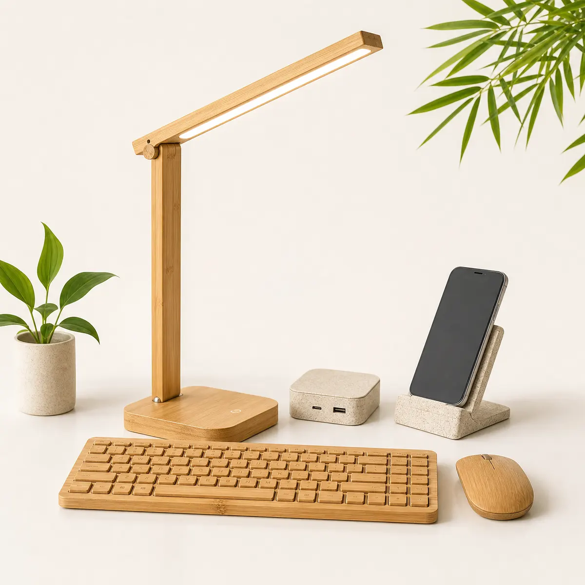 Đèn bàn LED tiết kiệm gỗ tre - ảnh sản phẩm Cartiva